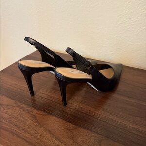 Saks Fifth Avenue Black Slingback Heels with Pointed Toe